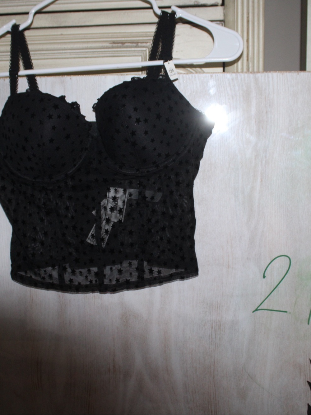 Black Star Mesh Longline Bustier - Women Intimates